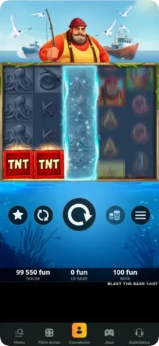 Scatters TNT sur les rouleaux du Blast the Bass slot