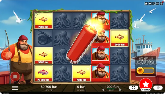 Fonction Fish Rain du Blast the Bass slot